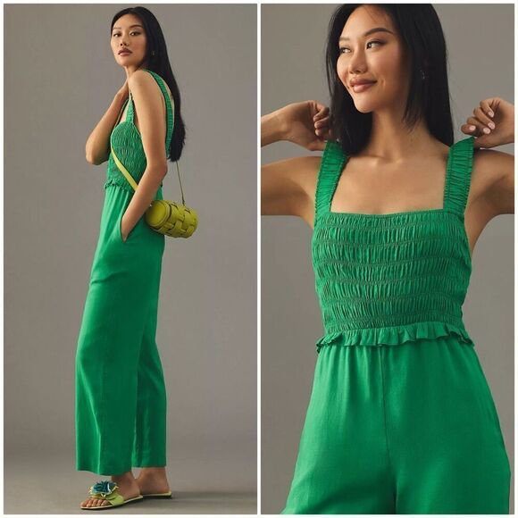 Anthropologie If By Sea Green Jumpsuit - Picture 2 of 3